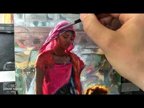 How I Painted a Mother and Child From Jodhpur India | Pavel Sokov