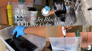 DYE YOUR LACE WIG JET BLACK IN 10 MINUTES | Water Color Method | Adore Hair Dye 🖤