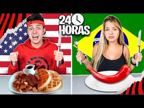 COMENDO COMIDA DO SEU PAÍS POR 24 HORAS! - Desafio