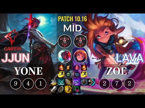 GRF jjun Yone vs HLE Lava Zoe Mid - KR Patch 10.16