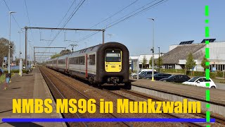4K | NMBS MS96 stellen 480 en 447 komen door station Munkzwalm