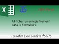 Formulaire VBA Excel Rechercher un enregistrement
