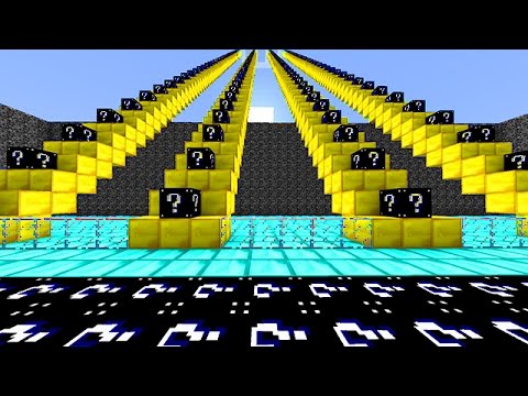 LUCKY BLACK BLOCKS STAIRCASE MOD CHALLENGE - MINECRAFT MODDED MINI-GAME!