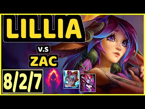 CINKROF (LILLIA) vs ZAC - 8/2/7 KDA JUNGLE GAMEPLAY - EUW Ranked GRANDMASTER