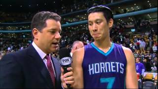 Jeremy Lin Highlights and Courtside Interview #CHAatBOS