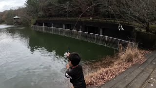 【坊主】息子が初めてブラックバス釣りにチャレンジいたしました