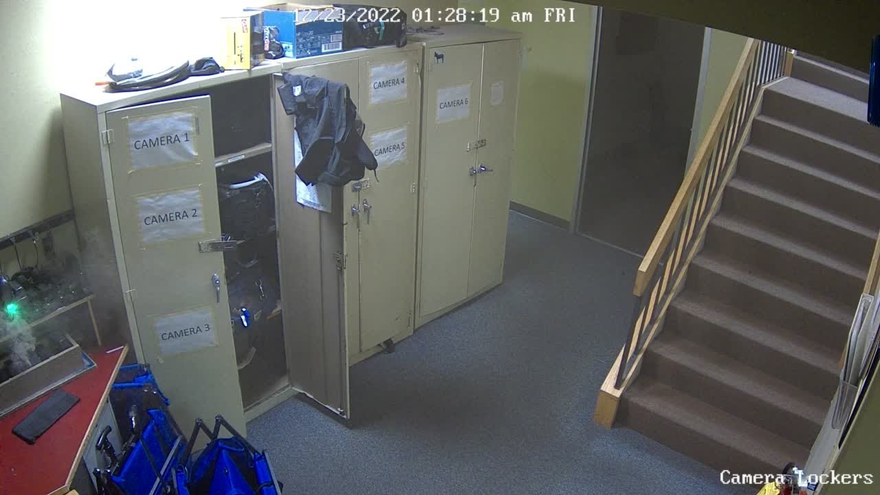 Security Camera Video of Fire at WLNE