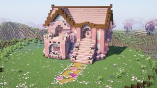 Minecraft: How to Build a Cute Cherry Blossom House | Building Tutorial