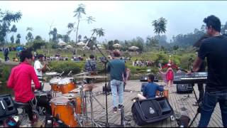 Galih Justdrum with E.RBand -  Opening Session 2 with traditional dancer at Dusun Bambu