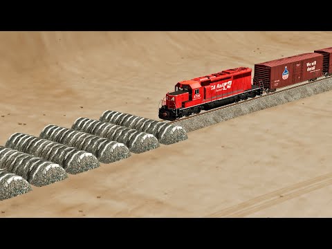 Trains vs 99 Speed Bump– BeamNG.Drive