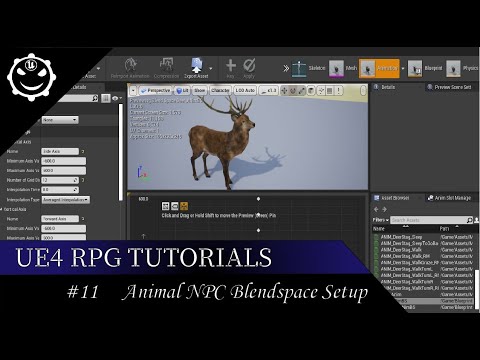 Unreal engine 4 RPG Tutorials -  Animal NPC Blendspace Setup  #11