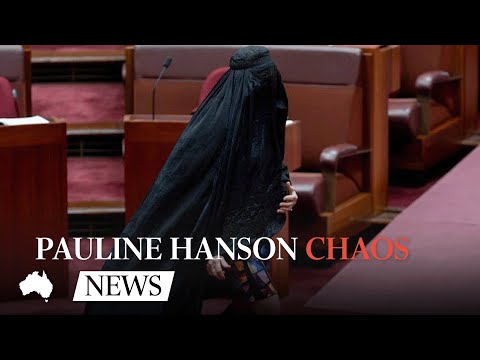 Fury erupts as One Nation leader Pauline Hanson wears burqa into senate