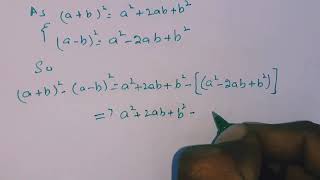 Prove that (a + b)² – (a – b)² = 4ab | Algebraic Identity Proof | Step by Step Solution