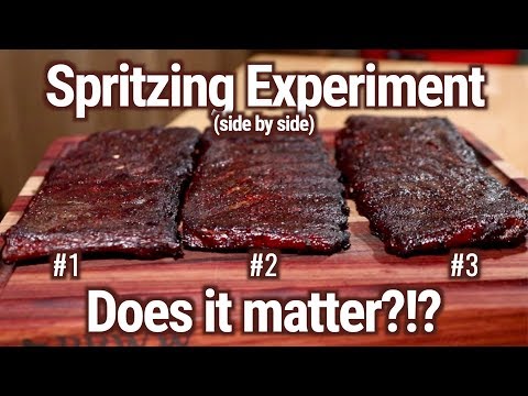 Competition Style ribs experiment: Spritzing vs no...