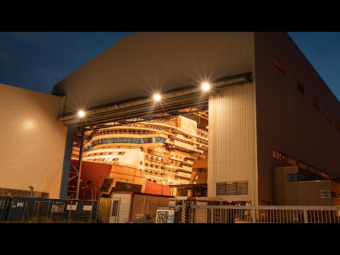 Construction update of Disney Wish at the shipyard