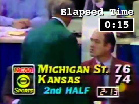Just how much time was lost at that Kansas-Michigan State game in 1986?