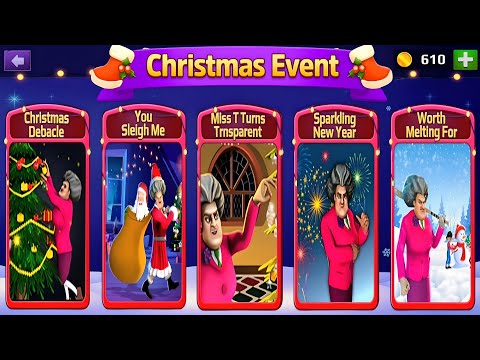 Scary Teacher 3D - Gameplay Walkthrough Part 3 - 5 New Christmas Levels (Android, iOS)