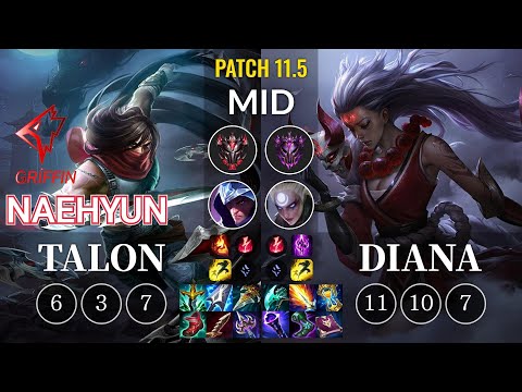 GRF Naehyun Talon vs Diana Mid - KR Patch 11.5