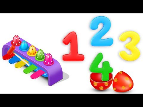 Learn Numbers with Wooden Hammer Toys and Surprise Eggs