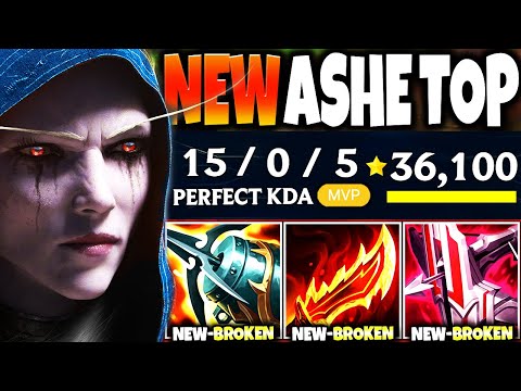 Meet Ashe Top Lane and the most OP Midseason On-Hit Build ~ BE AN IMMORTAL 💀 LoL Ashe s13 Gameplay