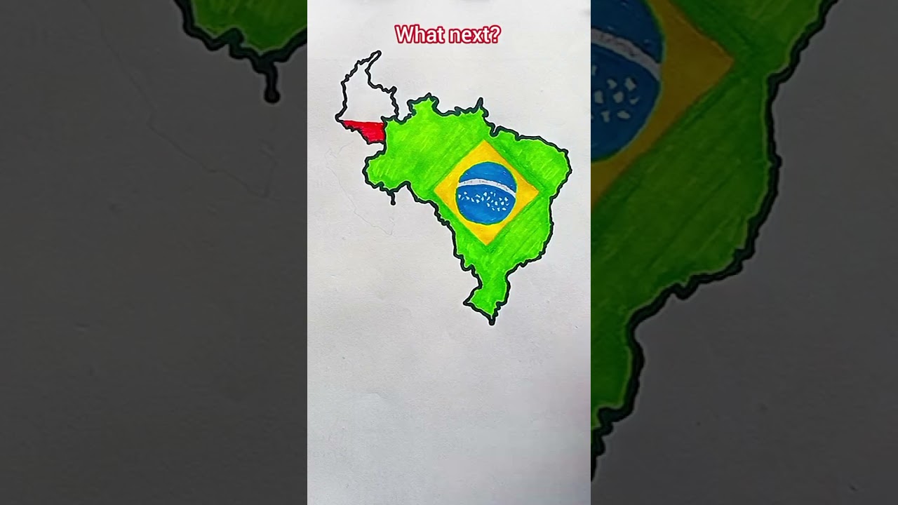 Draw Colombia 🇨🇴 Flag Map #colombia #northamerica #map