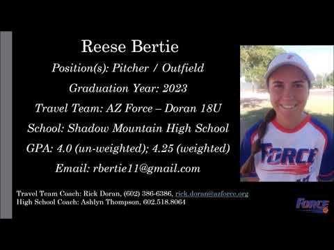 Reese Bertie Softball Skills Video - 2023 Pitcher OF
