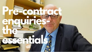 Pre contract enquiries when buying a house-what essential issues concern the solicitor?