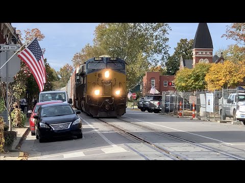 Street Running Railroad With Trains Approaching Both Directions Taking Turns! Inside A Caboose In Ky