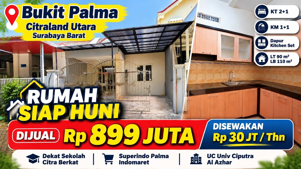 Palma Hill House, North Citraland, Surabaya, Move-In Ready