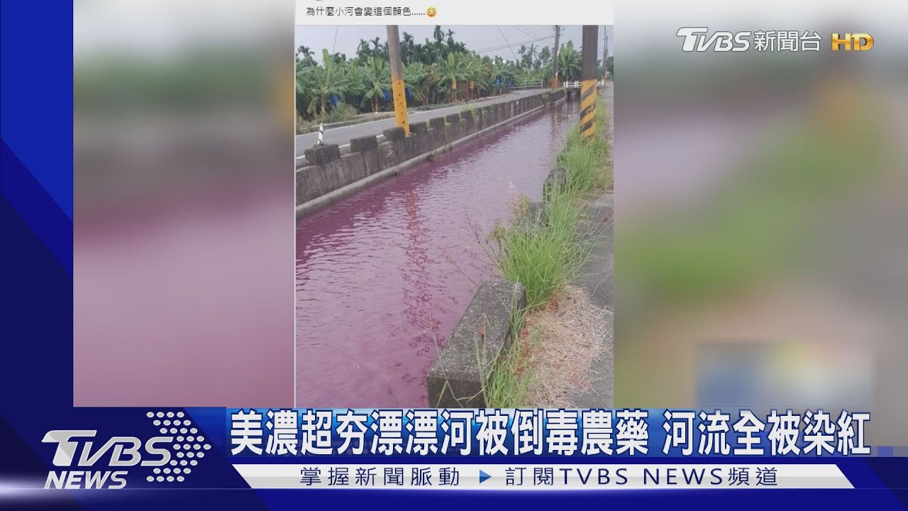 美濃超夯漂漂河被倒毒農藥 河流全被染紅