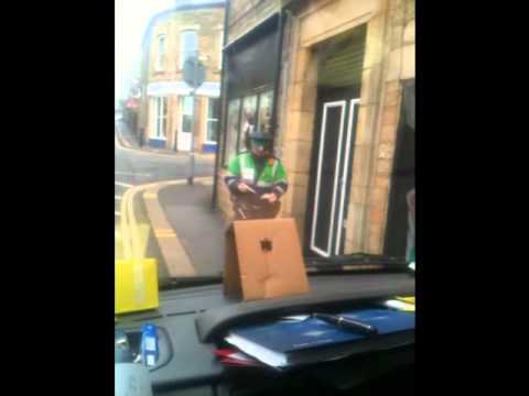 Little green man tries to enforce his alleged authority ( Traffic Warden ).wmv