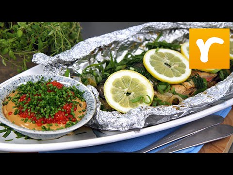 Mitt kök: Jonas Lundgren grillar röding i folie - TV4