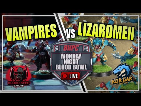 🔴VAMPIRES vs LIZARDMEN! LIVE Blood Bowl BONEHEAD CHAMPIONSHIP - Monday Night Blood Bowl!