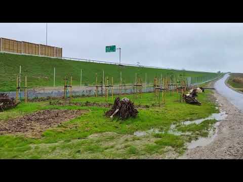 Przejazd wzdłuż trasy głównej od km 624+300 do 623+900