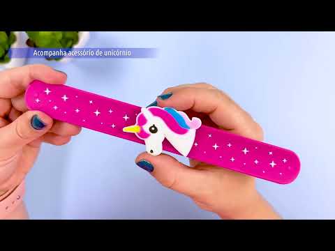 Vídeo do produto Régua Bracelete 15cm Unicórnio com Cheiro de Docinho
