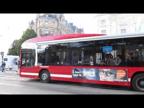 Stockholm: Nybroplan. Buses no. 4833, 7522