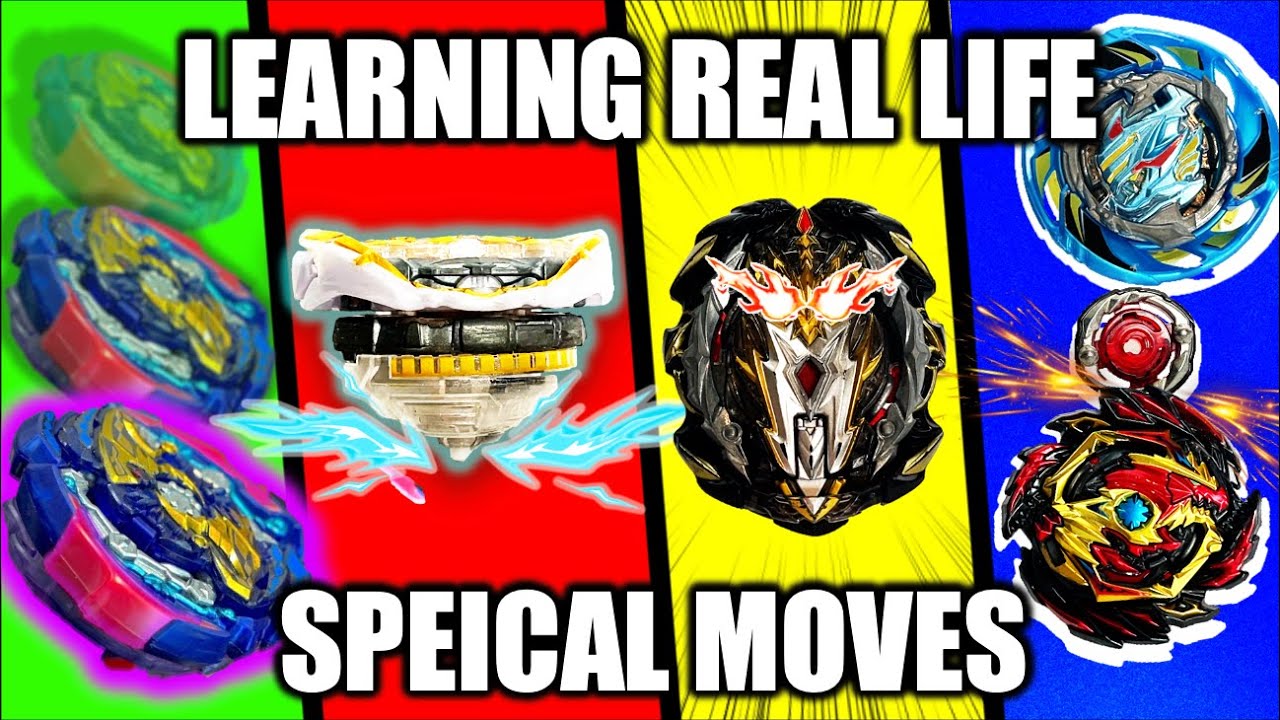 Learning 7 Beyblade Burst Rise Special Moves IN REAL LIFE!!