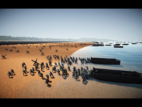 Beach Landing 200,000 Modern Army vs 100,000 WW2 Soldier - Ultimate Epic Battle Simulator 2 (UEBS 2)