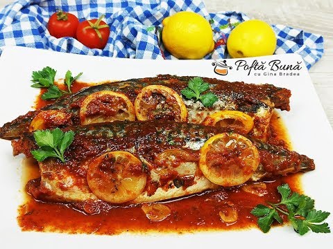 Macrou cu rosii si usturoi la cuptor - Gina Bradea