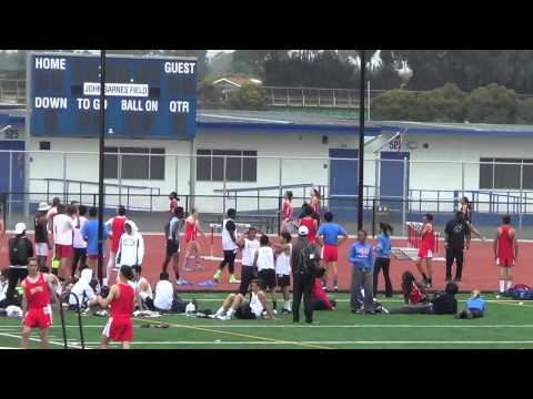 JVG 400m vs Servite Rosary 3-11-15 - Los Alamitos Girls