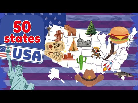 All 50 States of USA for Kids |  Amazing Facts About Each State.