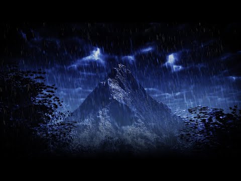 Sleep Instantly with Mountain Thunderstorm Sounds for Sleeping | Dimmed Screen Rain and Thunder