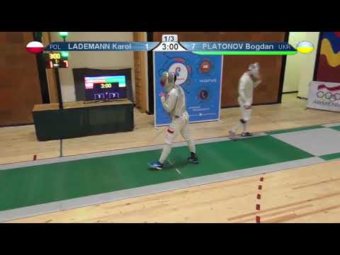 FE 2018 T32 12 M S Individual Yerevan ARM U23 European Championships GREEN LADEMANN POL vs PLATONOV