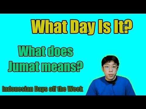 Indonesian Days of the Week (Indonesian Extra Learning #1)