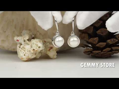 Bông tai ngọc trai móc viền bạc T21.055