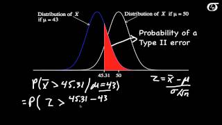 Calculating Power and the Probability of a Type II Error (A One-Tailed Example)