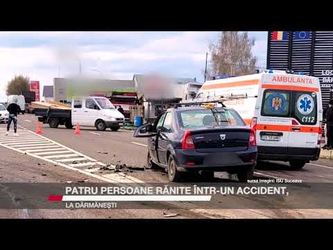 Patru persoane rănite într-un accident, la Dărmănești