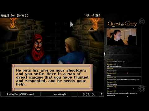 Quest for Glory II: Trial by Fire (AGDI Remake) Speedrun Import Any% [8:55]