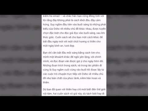 Osho suy ngẫm đầu tiên vào buổi sáng