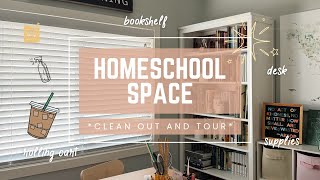 HOMESCHOOL SPACE ORGANIZATION AND CLEAN OUT | HOMESCHOOL ROOM TOUR